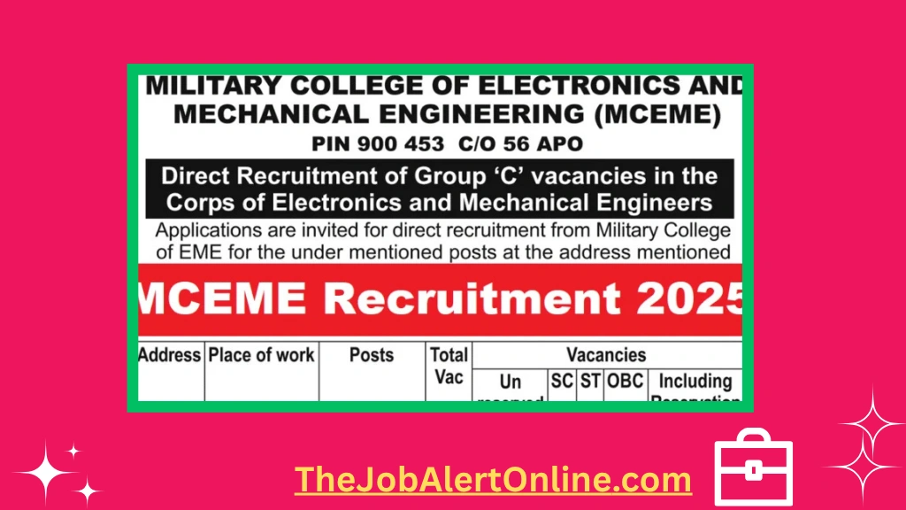 MCEME Recruitment 2025